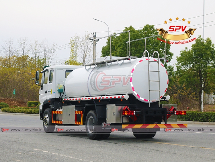 10,000L Stainless Steel Chemical Delivery Truck Sinotruk - Left Back View Side